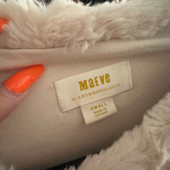 Anthropologie Mauve Leah Faux Fur Cropped Muscle Tee Ivory Size Small - Picture 4 of 7